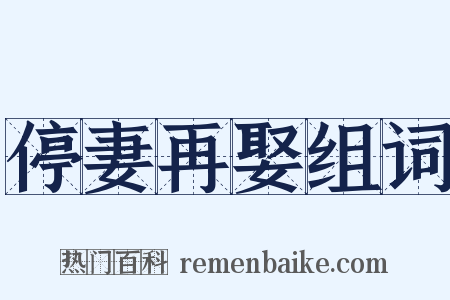 停妻再娶组词是什么意思的图片